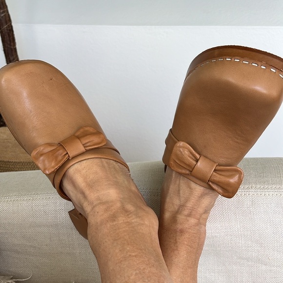 Anthropologie Swedish Hasbeens NWT Camel Bow Slip in Husband Clog 🌸 🌈❤️ - Picture 11 of 15